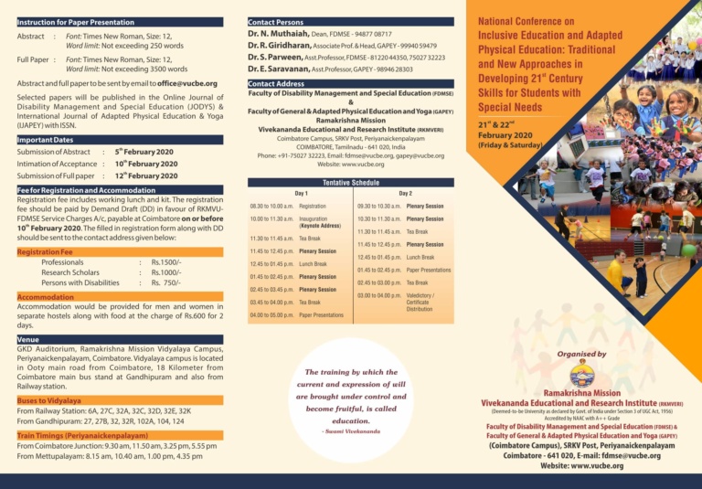 Two-Day National Conference on ‘Inclusive Education and Adapted Physical Education